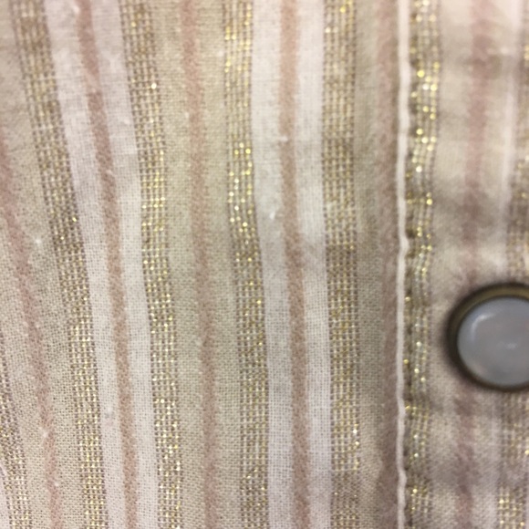Michael Kors Top Pearl Snap 10 | M S/S Metallic - Picture 4 of 6